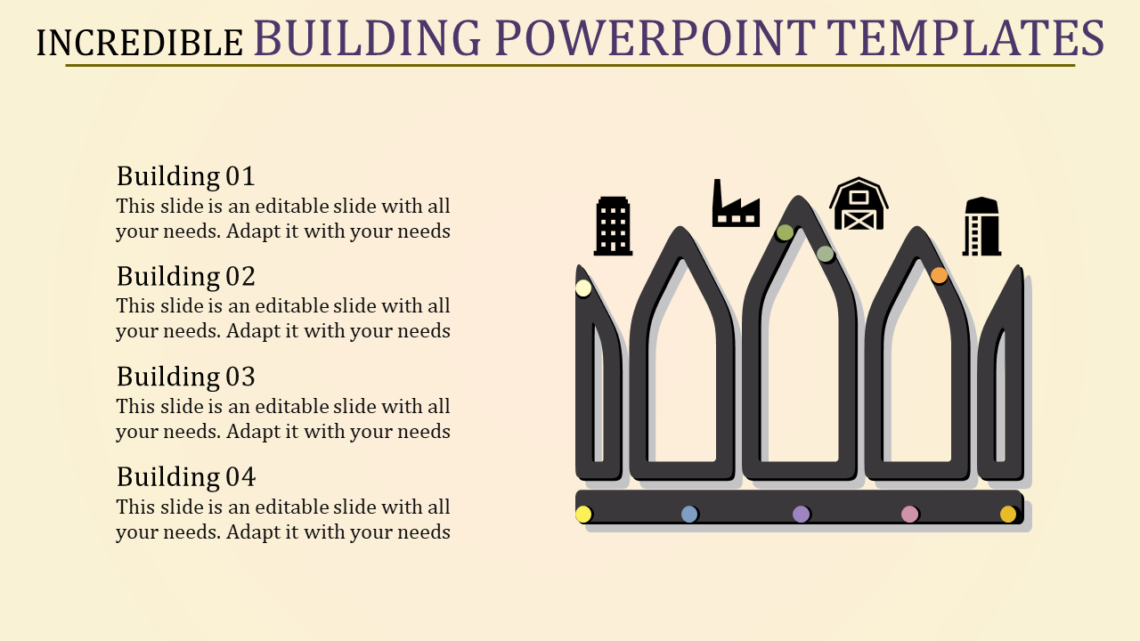 Get Building PowerPoint Templates Presentation-Four Node